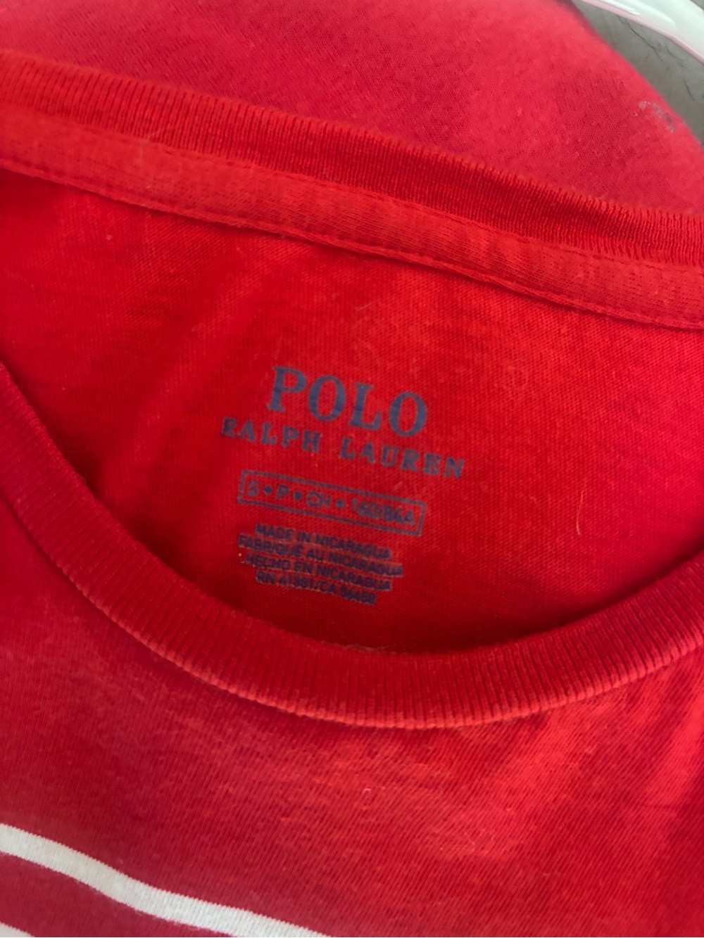 Polo by Ralph Lauren Red & White Striped Cotton Tee Dress - Picture 3 of 3